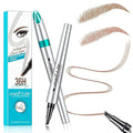 Microblading Eyebrow Pencil, Eyebrow Pen with an Upgrade Micro-Fork Tip Applicator, Waterproof Microblading Brow Pen,Last All Day, Brow Pencil for Natural Looking Brows Makeup (Reddish Brown)