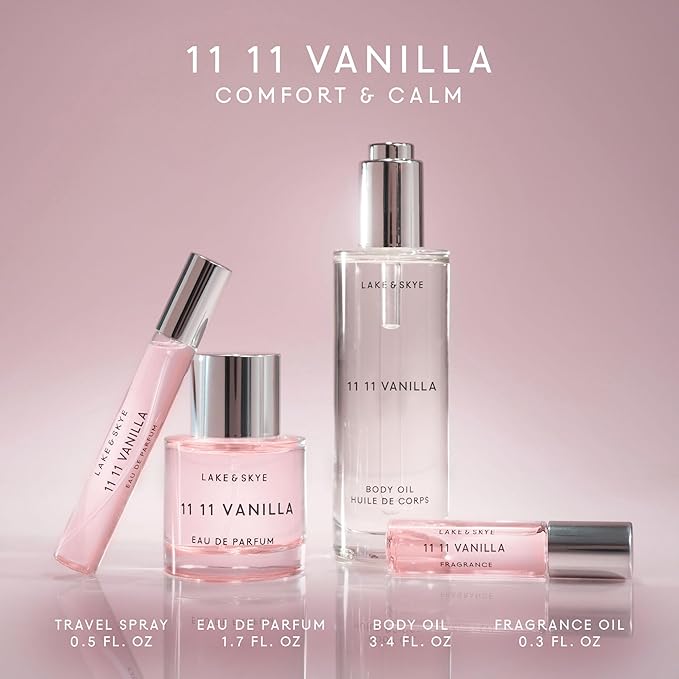 Lake & Skye 11 11 Vanilla Eau de Parfum 50mL, Musk Perfume, Sea Salt, Star Apple, Vanilla Créme, Vegan