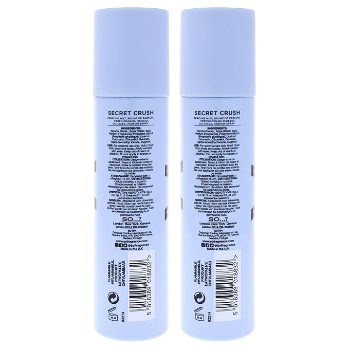 So...? Secret Crush Perfume Mist for Women - 4.7 oz Mist - Pack of 2