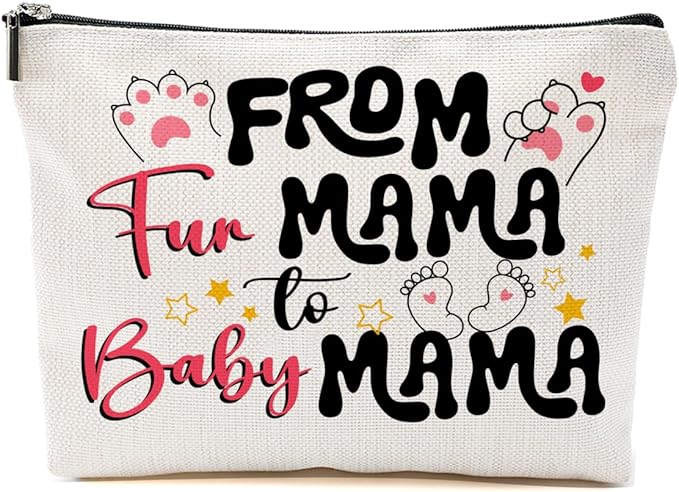 Mom to Be Gift Makeup Bag, Expecting Mom Gifts Cosmetic Bag, Funny Organizer Zipper Pouch, Pregnancy Gifts for First Time Moms Women New Mama Mummy Friends Mothers Day