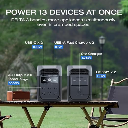 EF ECOFLOW DELTA 3 Portable Power Station, 1024Wh LiFePO4 Battery, Full Charge - Image 4