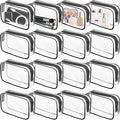 16 Pieces Clear Makeup Bags Bulk, TSA Approved Toiletry Bag for Travel, PVC Waterproof Travel Small Pouches Clear Pouch with Zipper for Men and Women Carry-on Travel Essentials Cosmetic Bags (Black)