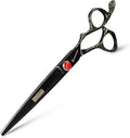 6/7/8-Inch Professional Hair Scissors Haircut Rose Pattern Hair Scissors Styling Tools Japanese Stainless Steel Scissor Set (7-inch cutting scissors-B)