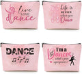 4 Pcs Dance Makeup Bag, Dancer Gifts, Dance Gifts Dance Stuff Cosmetic Bag Dance Recital Gifts for Girls Women Friends Teammates Travel Toiletry Bag, Dance Teacher Gifts Graduation Birthday Gifts