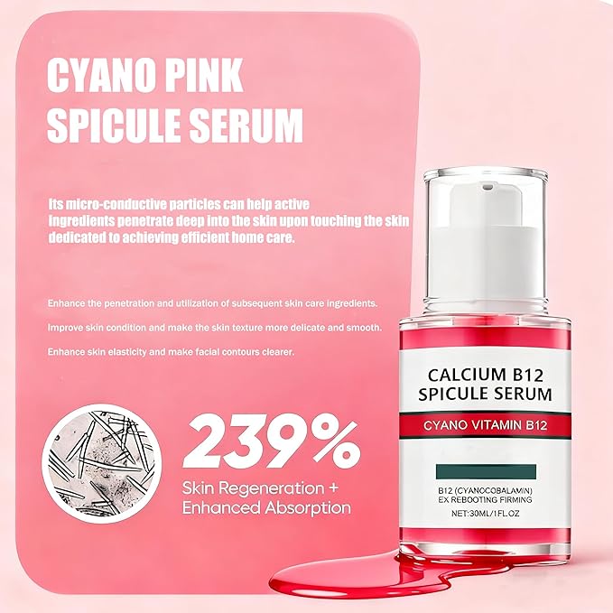 Cyano Pink Spicule Serum + Picotonic Shot Ampoule Duo,Korean Face Serum With Niacinamide,Pore-Tightening Essence