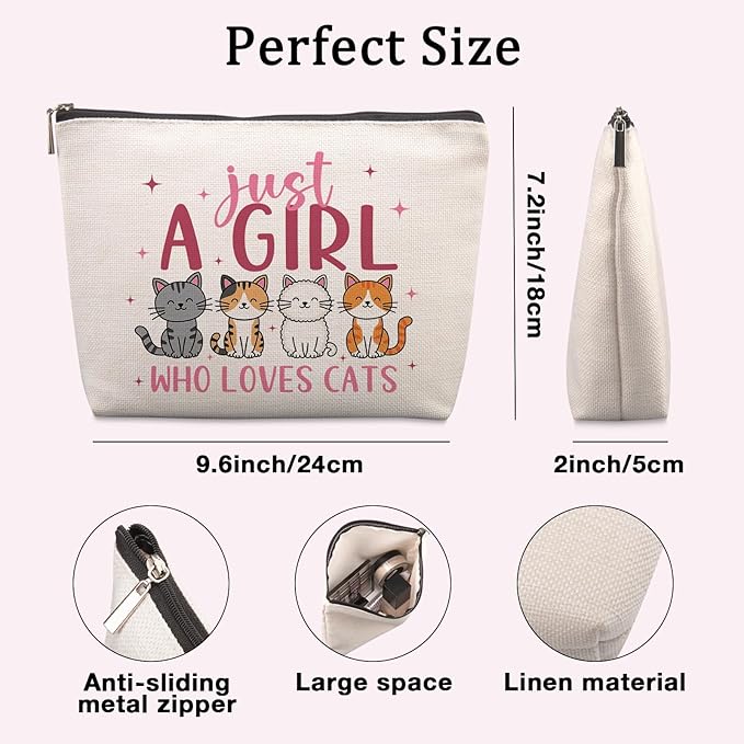 Cat Makeup Bag Cute Cats Themed Gifts for Cat Lovers Women Girls Funny Birthday Friendship Christmas Gifts Cute Cats Pencil Case Zipper Pouch for Women Best Friends Mom Sister Bestie