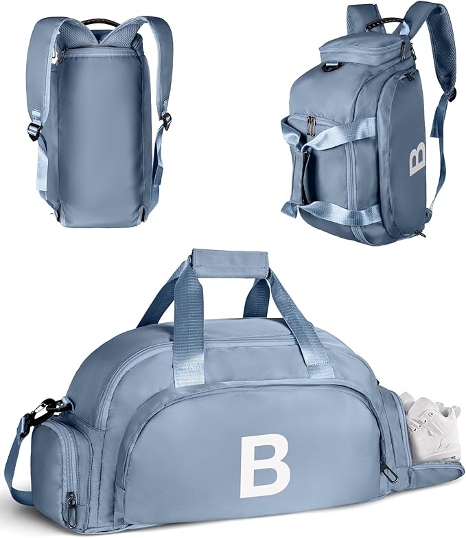 Gifts for Granddaughter, Initial Gym Bags with Shoe Compartment, Dance Bag for Girls, Monogram Kid Overnight Bags, Travel Weekender Duffel-Teen Girl Gift Trendy Stuff (Letter B)