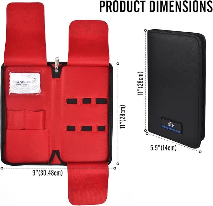Leather 5 Scissor & Shear Storage Case for Hairstylist - Hairdresser -Scissor Holder Perfect for home-saloon use (Black)