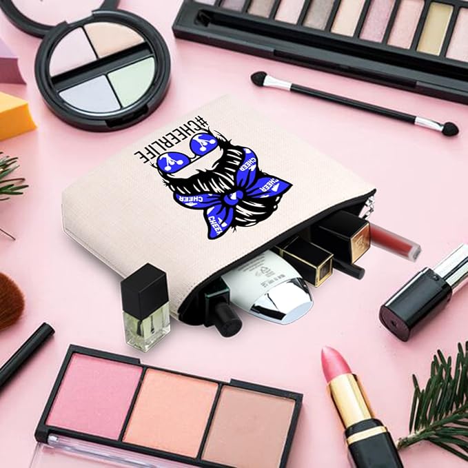 TOBGB Cheer Life Makeup Bag Cheerleader Gift Cheer Cosmetic Bag Cheerleading Gift Coach Gift Cheer Mom Gift (Cheer Life Bag)
