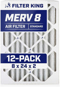 Filter King 8x24x2 Air Filter | 12-PACK | MERV 8 HVAC Pleated A/C Furnace by FilterKing