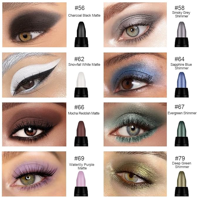 8Pcs Cream Eye Shadow Sticks Makeup for Women, Matte Shimmer Eyeliner Pencil Eyeshadow Brightener Stick for Eyes, Waterproof Eyeshadow Applicator Blendable sombras para ojos Set10#