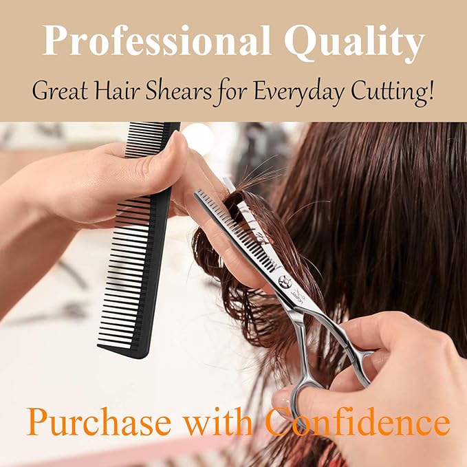 JASON 6" Blending Hair Scissors, 30 Teeth Hair Thinning Scissor Professional Trimming Hair Cutting Shears for Barber, Hairdresser, Stylist, Women and Men, Japanese 440C Stainless Steel Christmas Gift