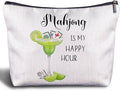 Mahjong Margarita Cosmetic Bag - Mahjong Makeup Bag Women's Zippered Bag, Friendship Gifts for Mah Jong Lover