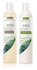 Zatik Naturals - Nurturing and Refreshing Shampoo + Conditioner Set, with Neem & Bay Leaf for Dry, Fine, Delicate Hair - Biodegradable, pH Balanced, Sulfates & Phthalates Free, 2x10.8oz (One of Each)