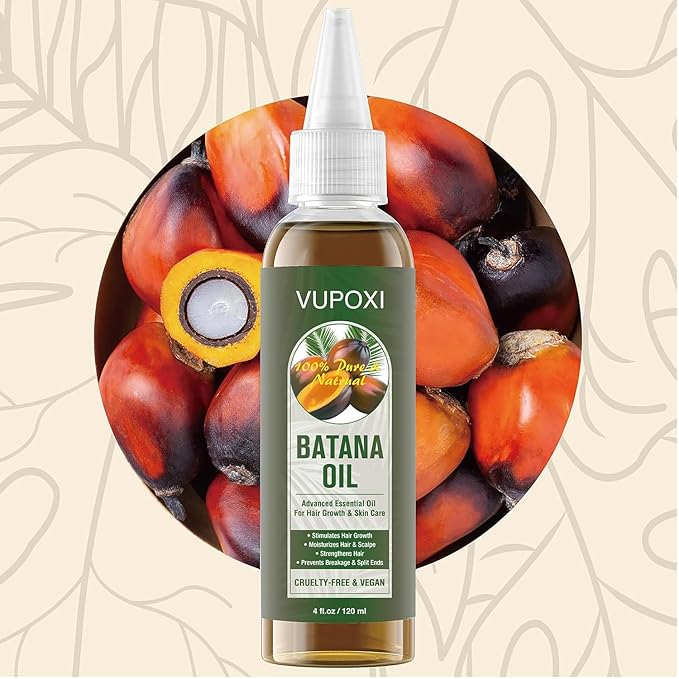 Batana Oil for Hair Growth | Dr. Sebi approved | Sourced from Honduras | Eliminates Split Ends | Prevents Hair Loss | Promotes Hair Thickness | 100% Natural Organic Hair Oil - 4 fl oz