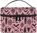 MNSRUU Makeup Bags, Black Gothic Moon Spider Webs and Bats Makeup Organizer Bags Toiletry Bag Box Travel Cosmetic Bag Make Up Train Case for Women Teen Girl Ladies