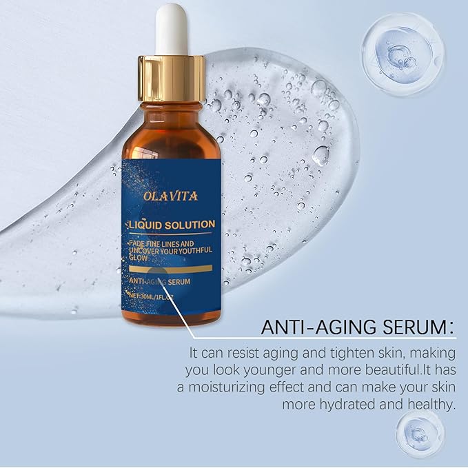 Facial Serum, Liquid Anti-Aging Solution with Vitamin C, E, Retinol & Aloe, Boosts Collagen, Shrinks Pores, Diminishes Wrinkles & Fine Lines (2Pcs)