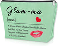 Sazuwu Grandma Green Makeup Bag for Grandmother Nana Gifts from Grandkids Cosmetic Bag Mothers Day Birthday Present Travel Pouch