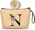 Appreciation Initial Monogram Gifts for Sisters from Sister Employees Team Bride Womens Unique Mom Personalized Makeup Cosmetic Bag with Mirror Mothers Day Christmas Graduation N
