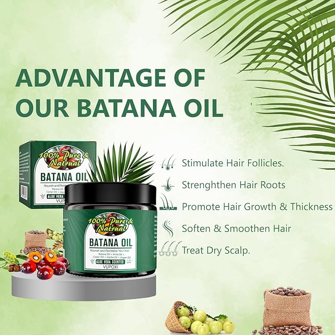 Batana Oil for Hair Growth, 5-In-1 Liquid Batana Oil with Amla,Jojoba,Argan and Castor seed - 180ml/6.3 fl.oz