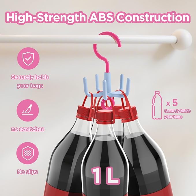 OUTXE 2-Pack Organizer Hooks for Bogg Bag Accessories, Multifunctional Stackable Storage ABS Hanger Hooks for X Large Medium Baby Bog Bag, Universal Rubber Tote Beach Bag Accessories