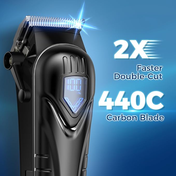 Chicclly Professional Hair Clippers for Men&Women, Low Noise Hair Cutting Kit with 10 Color Combs, LED Display, Gifts for Men, 5H Cordless Clippers and Trimmers Set with Scissors,Cape