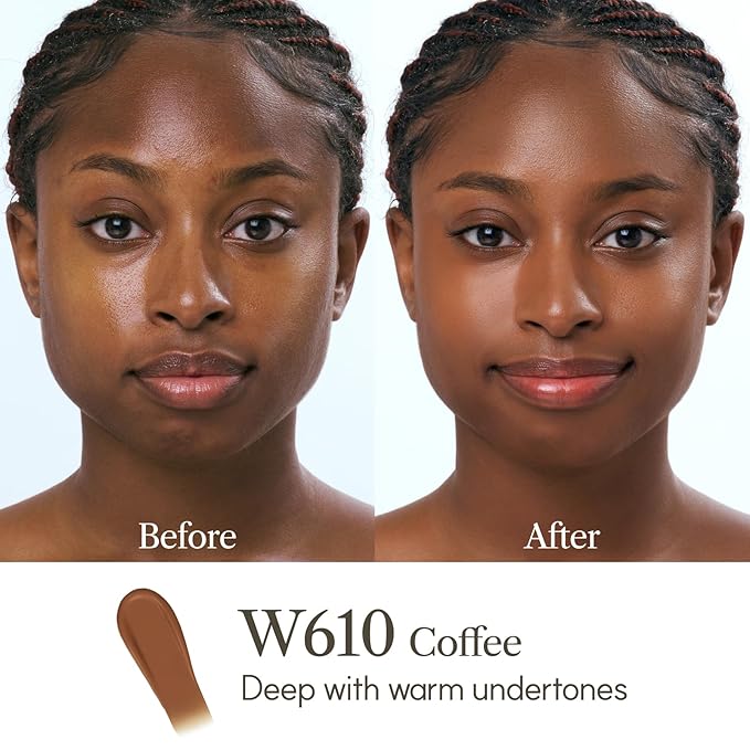 THE FACE SHOP Ink Lasting Liquid Foundation, Full Coverage, 72‑Hour Wear Semi‑Matte Finish, Makeup with Bakuchiol, N610 Pecan, 0.84 Fl. Oz.