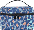 Makeup Bag, Bule Leopard Print Travel Makeup Organizer Bag Cosmetic Cases Toiletry Bags for Girl Women Ladies