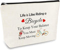 Inspirational Gifts for Women Friends Bicycle Makeup Bag Bicycle Bike Lovers Gift Travel Cosmetic Bag Cycling Gifts for Cyclists Biker Bicyclists Cyclist Gift Christmas Birthday Present For Girls