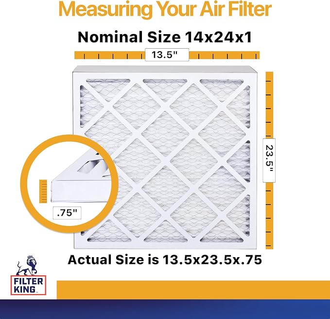 Filter King 14x24x1 Air Filter | 6-PACK | MERV 13 | HVAC Pleated AC Furnace - Image 2