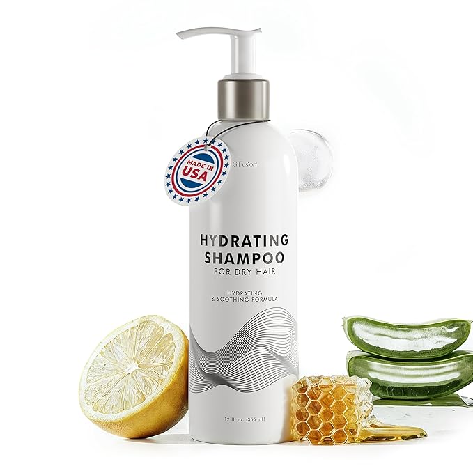 G-Fusion Hydrating Shampoo for Dry Hair – Honey & Aloe Moisture Boost for Deep Hydration & Silky Shine – Professional Moisturizing & Smoothing Formula with Sulfate-Balance Cleanse. 12 Fl Oz (355 ML)