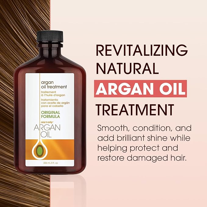 One 'N Only Argan Oil Hair Treatment - Lightweight & Hydrating Hair Oil for Natural, Wigs & Extensions - Shine Enhancing, Heat Protectant & Frizz Control (8 oz, 3pk)