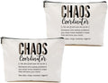 2pcs Chaos Coordinator Gifts for Women Makeup Bag, Chaos Coordinator Cosmetic Bag Appreciation Gifts for Women Moms Manager Boss Colleagues, Travel Zipper Pouch Christmas Thanksgiving Birthday Gift