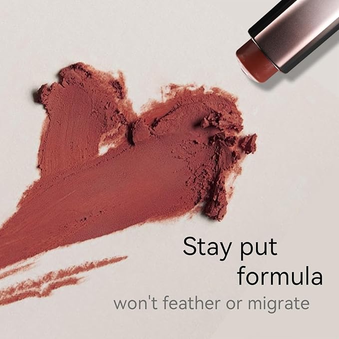 Matte Lipstick for Women, Long Lasting Moisturizing Lip Stain, Waterproof Lip Color Makeup (Straw Berry Red)