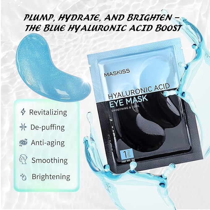Under Eye Patches (50 Pairs), Hyaluronic Acid Eye Masks for Dark Circles Puffy Eyes Undereye Bags, Collagen Eye Patches for Wrinkles and Hydrate, Skin Care Gift for Her
