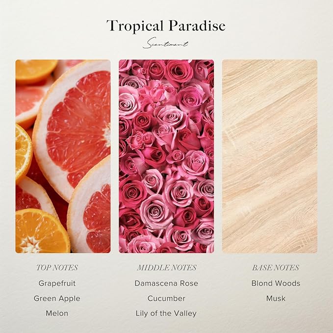 Scentiment Diffuser Oil - Tropical Paradise | Aromatherapy Fragrance Inspired by 5-Star Hotels | Luxurious Scent with Notes of Grapefruit, Green Apple, Musk (50 mL)