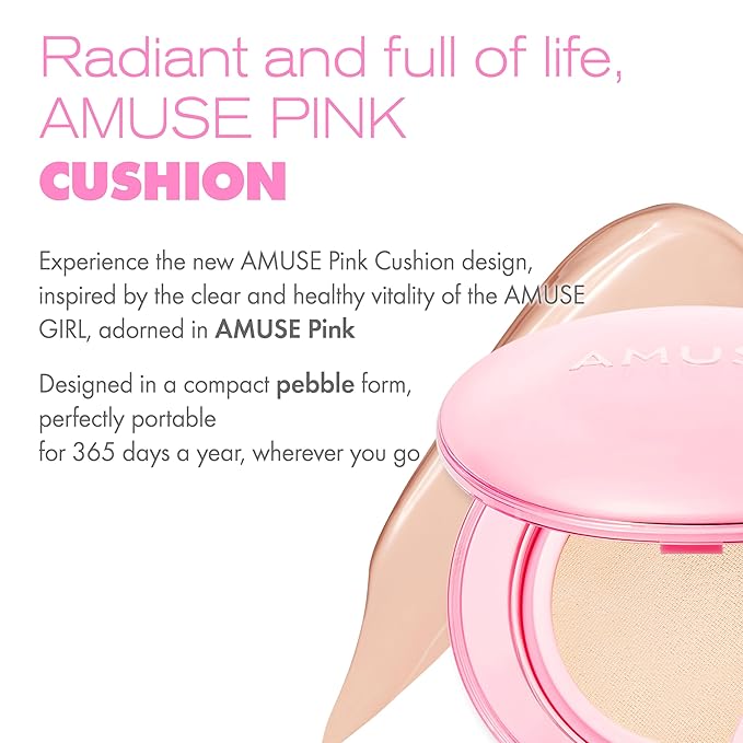 Amuse SEOUL DEW POWER VEGAN CUSHION ([REFILL] 1.5 NATURAL) | Dewy, glow, long-lasting, clean beauty, lightweight, natural look, foundation for sensitive skin, hydrating cushion