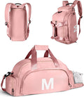 10 Year Old Girl Birthday Gifts, Initial Gym Bags with Shoe Compartment, Dance Bag for Girls, Monogram Kid Overnight Bags, Travel Duffle Tote-Cute Trendy Stylish Stuff for Bestie (Letter M)
