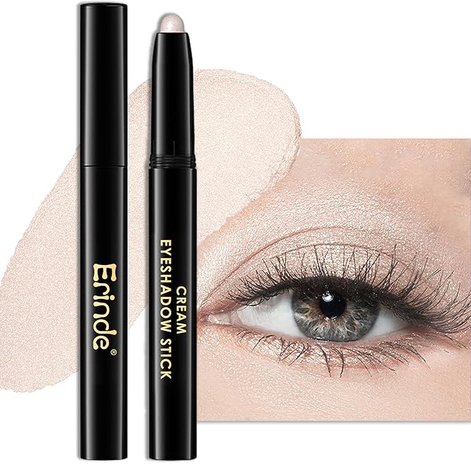 Erinde Waterproof Eyeshadow Stick, Cream Eye Shadow Stick, Long-Lasting, Crease-Proof, Cream to Powder Buildable & Blendable Eye Shadow Pencils Crayon, Vegan & Cruelty-Free, 06 Oyster