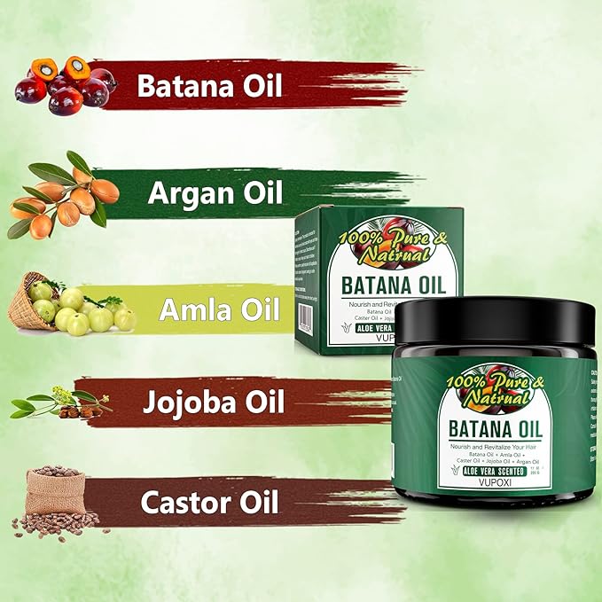 Batana Oil for Hair Growth, 5-In-1 Liquid Batana Oil with Amla,Jojoba,Argan and Castor seed - 180ml/6.3 fl.oz
