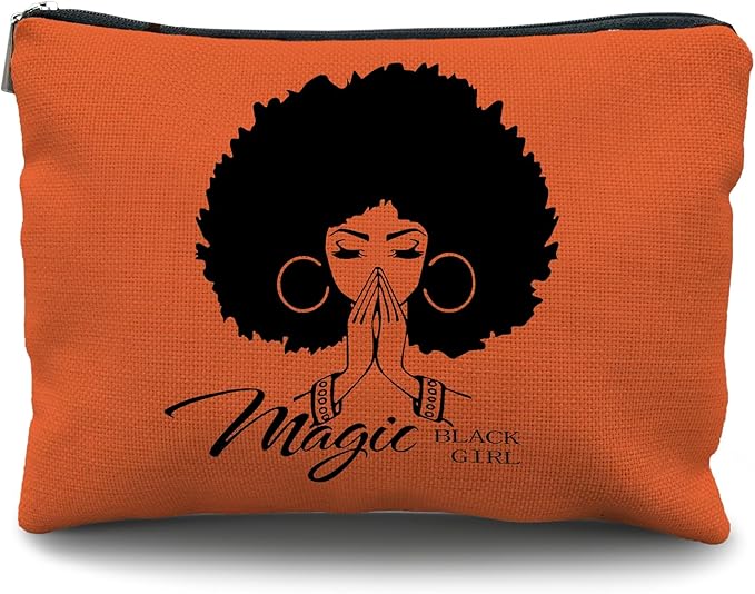 Black Girl Magic Makeup Bag - African American Girl & Women Gift - Cosmetic Bag