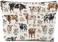 Cow Gifts, Cow Print Stuff Makeup Bag, Cosmetic Bag Travel Pouch, Animal Lovers Friendship Graduation Birthday Gifts for Women Girls Daughter Sisters Bestie Best Friend