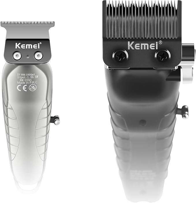 KEMEI Hair Clippers for Men, Professional Clipper and Trimmers Set, Cordless Zero Gap Trimmer for Men with LED Display, 11 Guide Combs