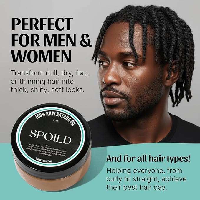 Raw Batana Oil for Hair Growth - Sourced from Honduras - Dr. Sebi Approved - 100% Organic and Unrefined - For Thicker, Stronger Hair - 2oz.