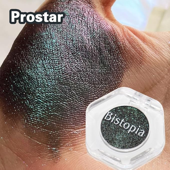 Chameleon Eyeshadow Collection, 14 Shades, Glitter Pressed Powder, Iridescent Shimmer Colors. (Prostar)