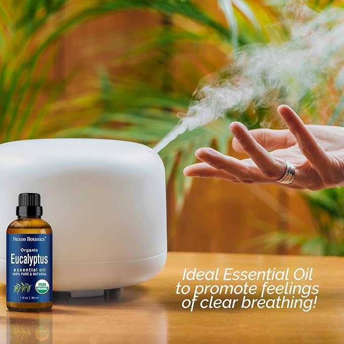 Organic Eucalyptus Essential Oil 30 ml - Pure, Natural Oil for Aromatherapy, Diffusers, DIY, Candle and Soap Making Scent - Nexon Botanics