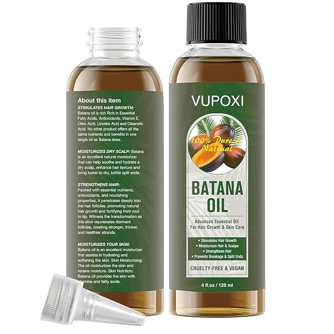 Batana Oil for Hair Growth | Dr. Sebi approved | Sourced from Honduras | Eliminates Split Ends | Prevents Hair Loss | Promotes Hair Thickness | 100% Natural Organic Hair Oil - 4 fl oz