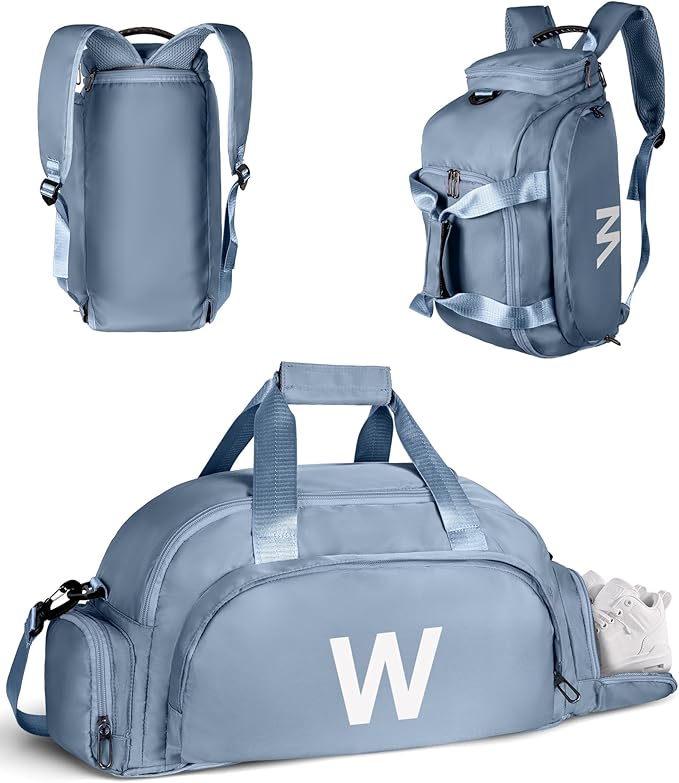 10 Year Old Girl Birthday Gifts, Initial Gym Bags with Shoe Compartment, Dance Bag for Girls, Monogram Kid Overnight Bags, Ballet Sport Gymnastics Cheer Travel Duffle (Letter W)