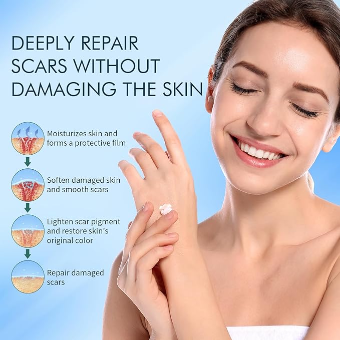 Scar Cream Scar Gel, Advanced Silicone Scar Gel, Professional Scar Removal Cream for Surgical Scars, Stretch Mark, Keloid Bump, C-Section, Old and New Scars 1.7 oz(50g)