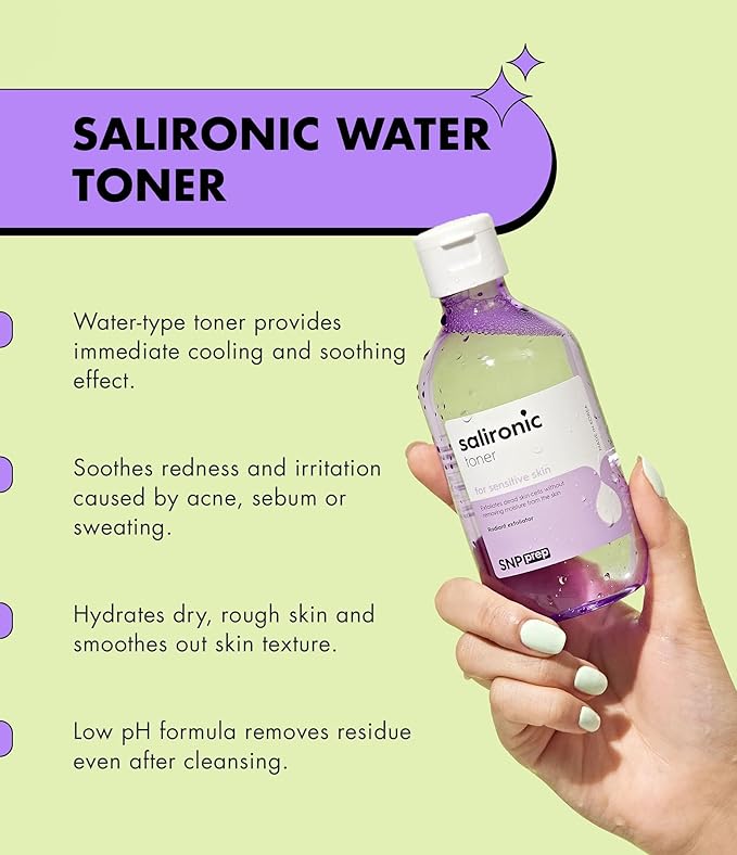 SNP Salironic Toner | Korean Skincare Remove Dead Skin Cells and Sebum | for Seneitive Skin | Soothing & Moisturizing | Men and Women | 220ml